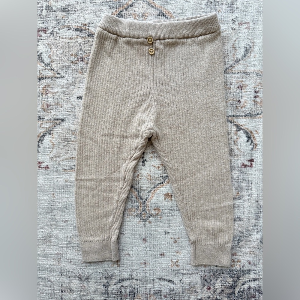 Zara Beige Cable Knit Kids Leggings